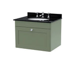 nuie Classique 1 Drawer Wall Hung Vanity Unit With 3 Tap Hole Marble Basin