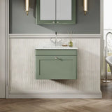nuie Classique 1 Drawer Wall Hung Vanity Unit With 1 Tap Hole Marble Basin
