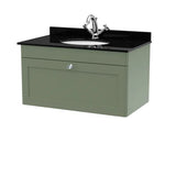 nuie Classique 1 Drawer Wall Hung Vanity Unit With 1 Tap Hole Marble Basin