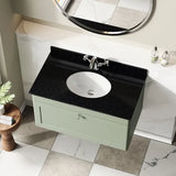 nuie Classique 1 Drawer Wall Hung Vanity Unit With 1 Tap Hole Marble Basin
