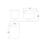Hudson Reed Maya Square Wall Hung Toilet Pan With Soft Close Seat