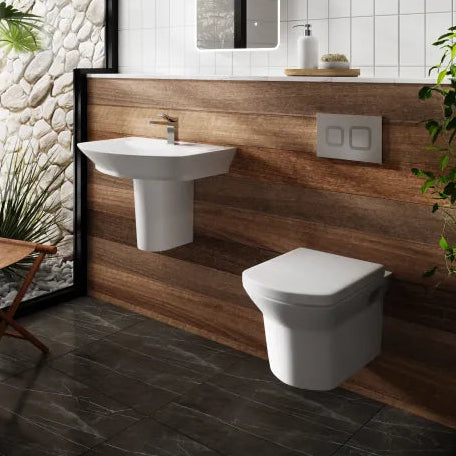 Hudson Reed Maya Square Wall Hung Toilet Pan With Soft Close Seat
