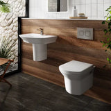 Hudson Reed Maya Square Wall Hung Toilet Pan With Soft Close Seat