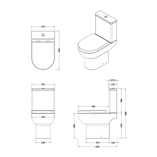 nuie Isla Compact Rimless Pan & Cistern