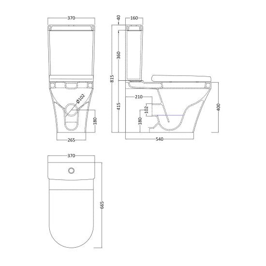 Hudson Reed Luna Flush to Wall Toilet With Seat