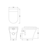 Hudson Reed Luna Round Back to Wall Toilet Pan With Seat