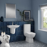 nuie Short Projection Semi Flush to Wall Close Coupled Toilet Pan