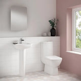nuie Short Projection Semi Flush to Wall Close Coupled Toilet Pan