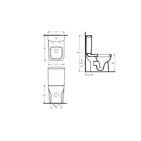 Hudson Reed Arlo Flush to Wall Compact Toilet With Seat