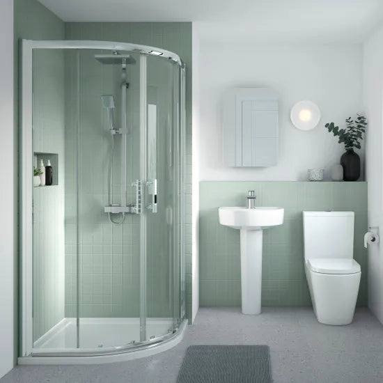 nuie Provost Semi Flush to Wall Close Coupled Toilet Pan