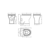 BC Designs Rimless Back to Wall Toilet Pan With Seat