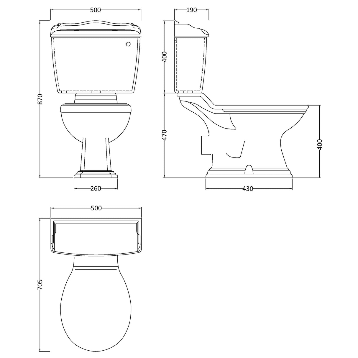 Old London Chancery Traditional Close Coupled Toilet
