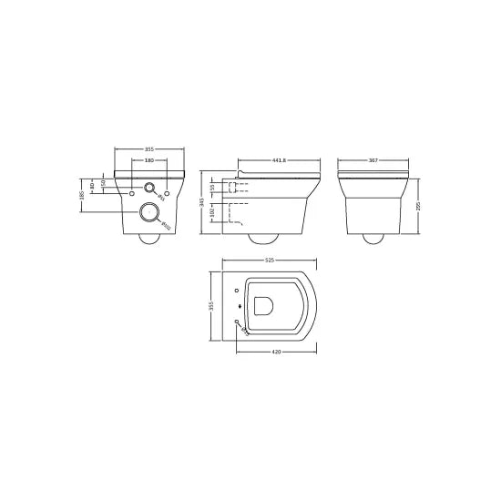 BC Designs Wall Hung Pan With Soft Close Seat