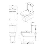 nuie Contemporary Flush to Wall Square Bowl Rimless Pan