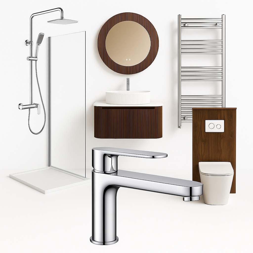 Chrome bathroom full set 10 items
