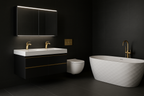Gold and Black His and Hers Bathroom set 8 items