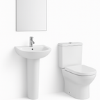 Bathroom Basic white ceramic Set - 4 Items
