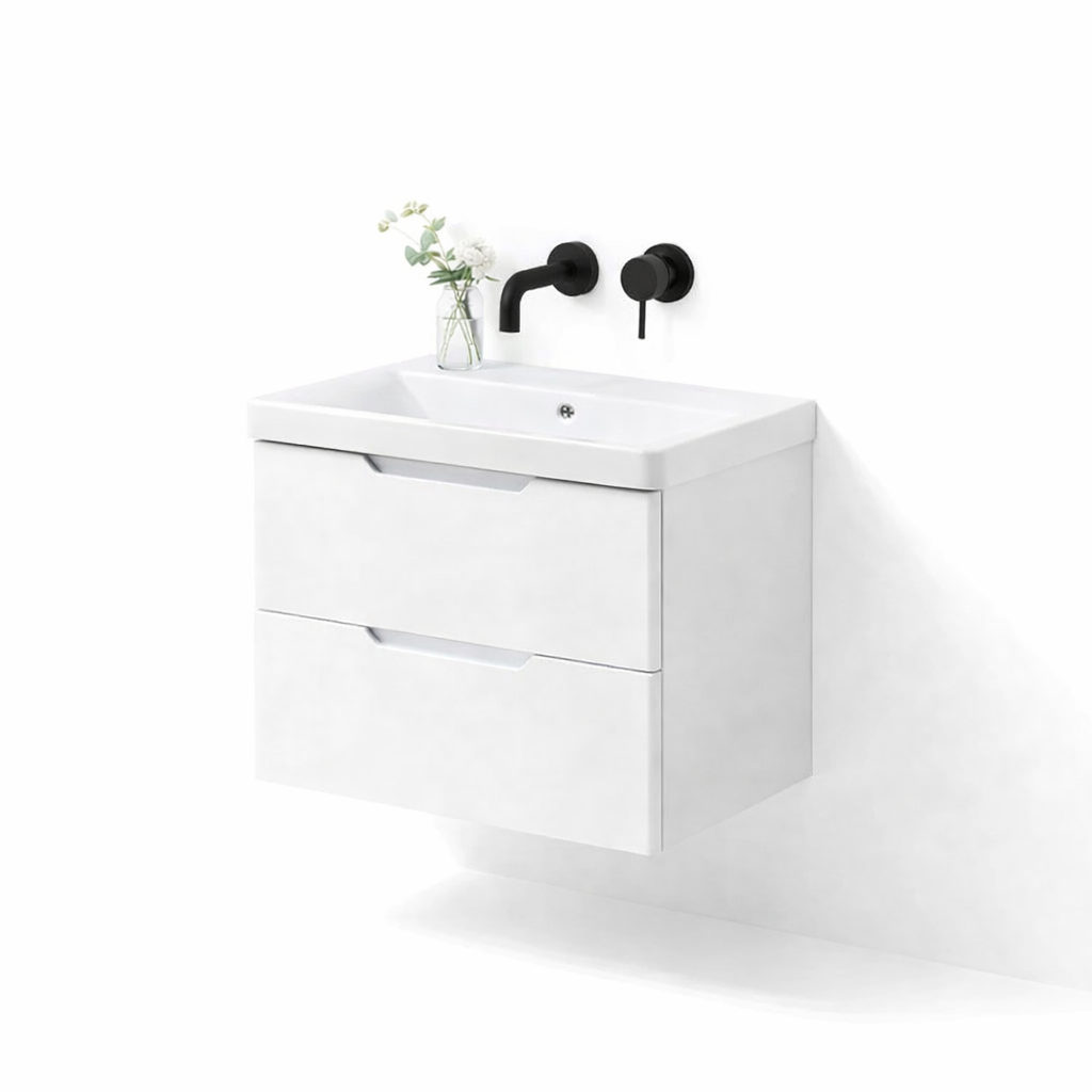 Bailyn matte white wall hung vanity 0TH 600mm