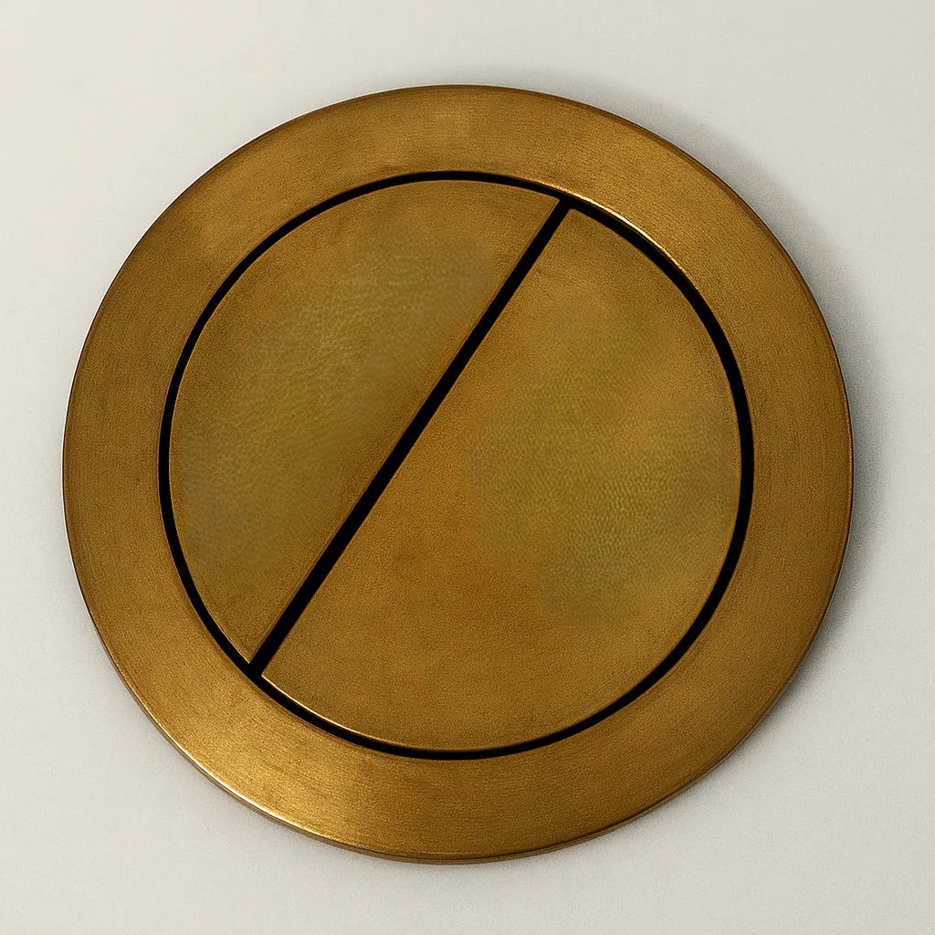 push flush button close coupled toilet gold 38mm