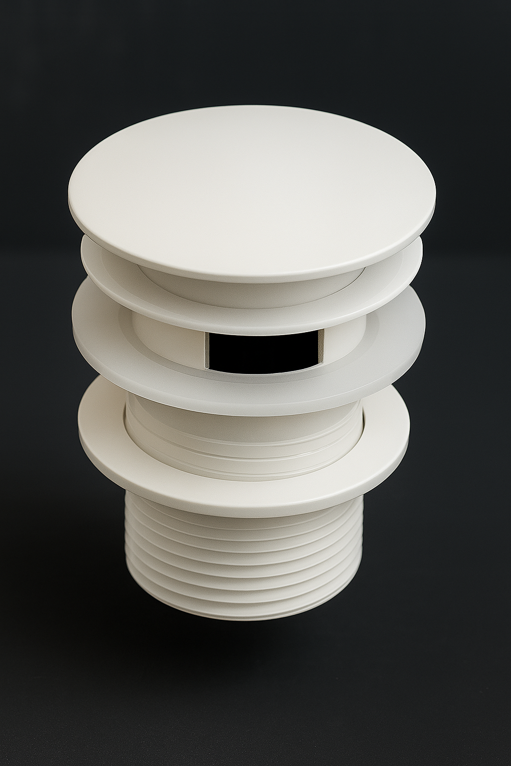 basin brass popup with hole White