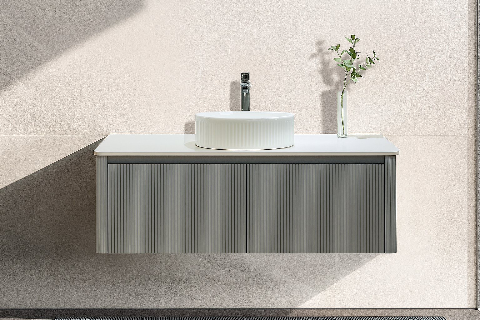 Esencia wall hung fluted cabinet vanity 1200mm X 500mm