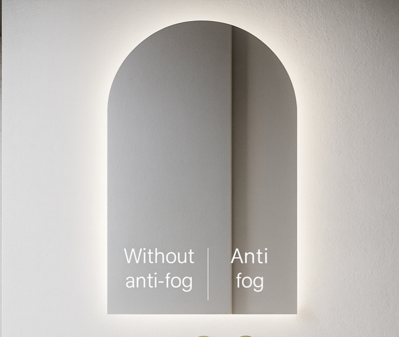 ARC CURVED TOP LED ANTI FOG MOTION SENSOR MIRROR 1000MM X 800MM