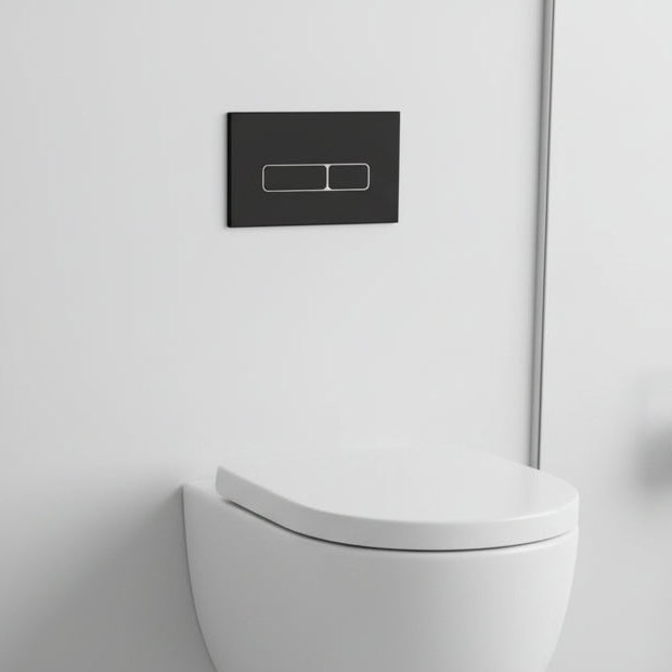 Square Dual Flush Plate Matte Black