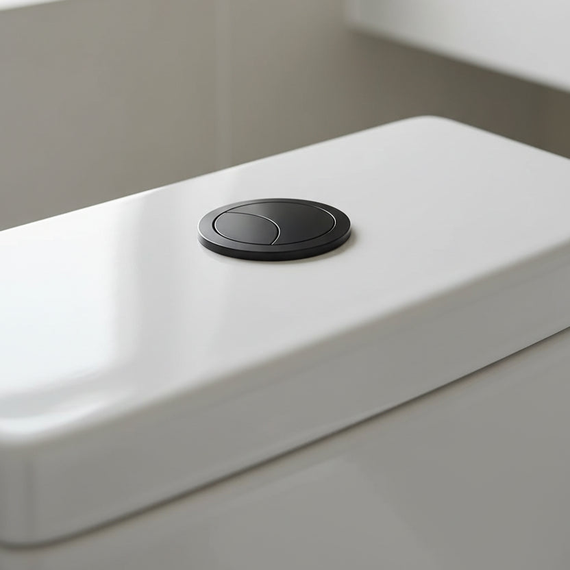push flush button close coupled toilet matte black 38mm
