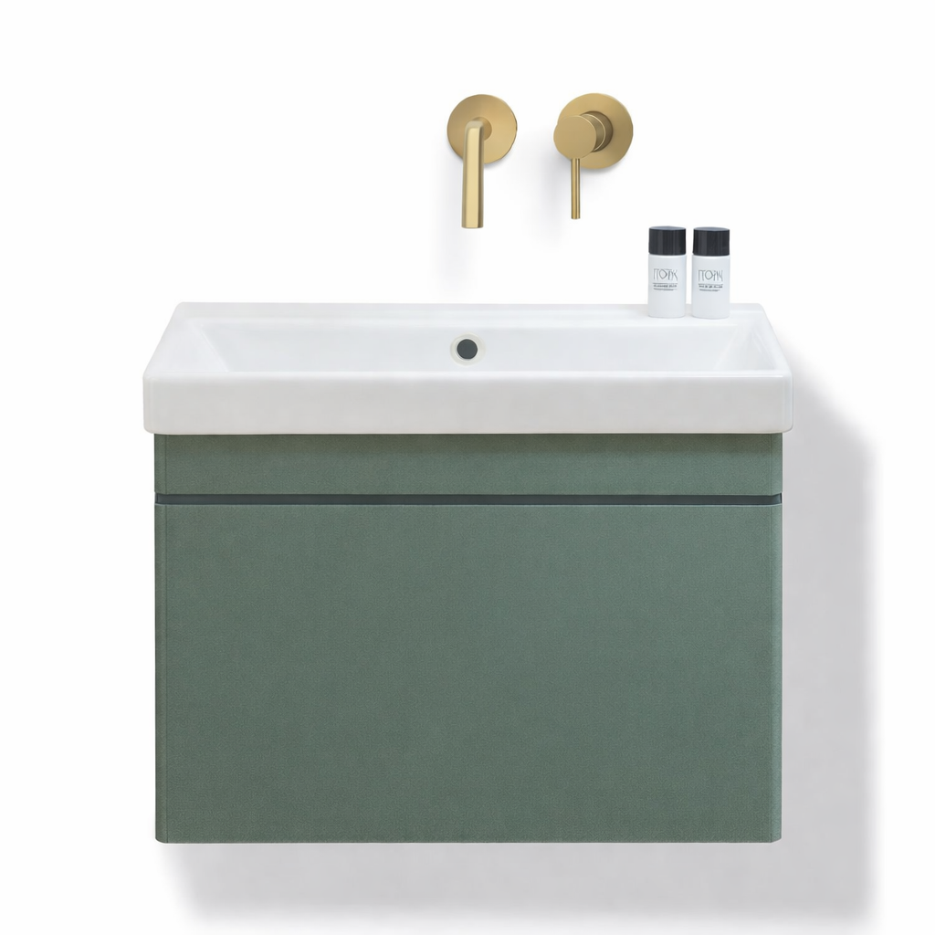 Carlota wall hung olive green vanity 0TH 600mm