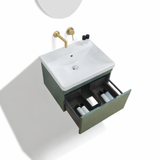 Carlota wall hung olive green vanity 0TH 600mm