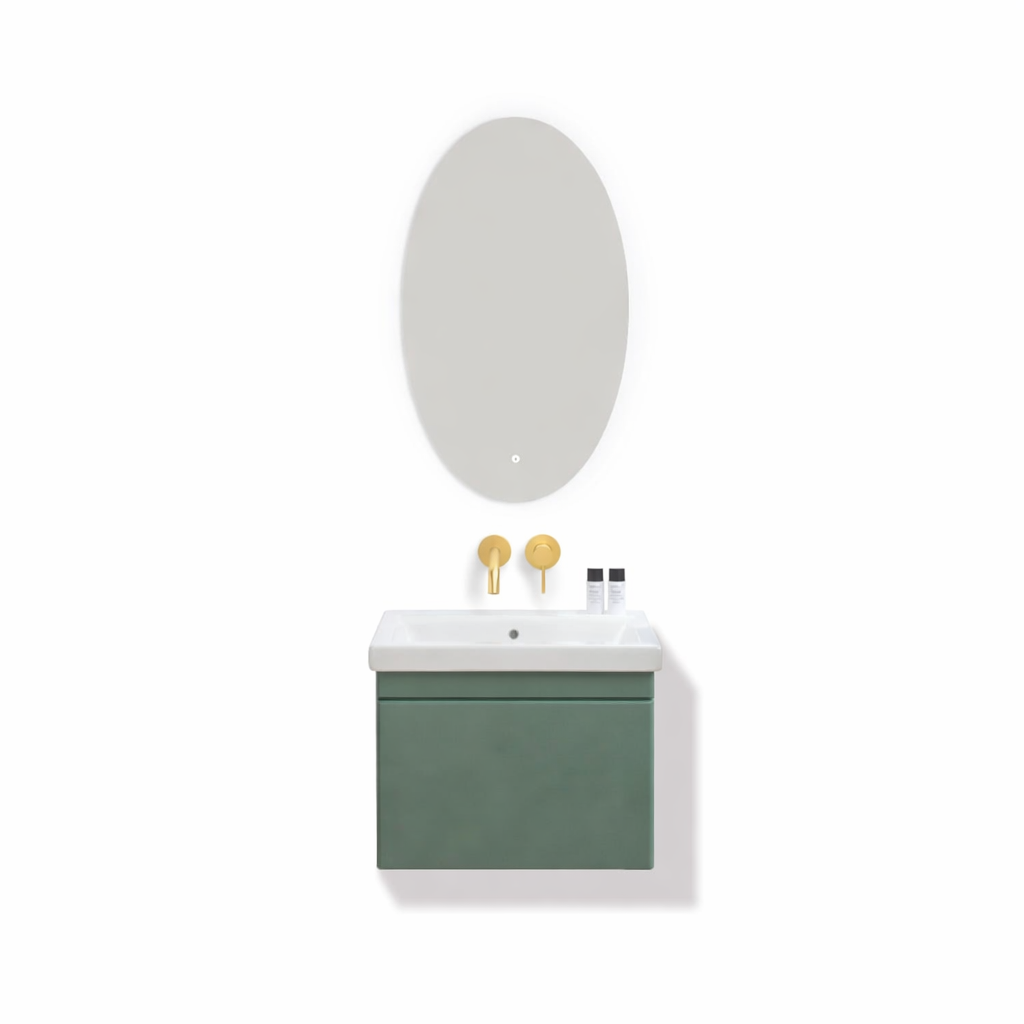 Carlota wall hung olive green vanity 0TH 600mm