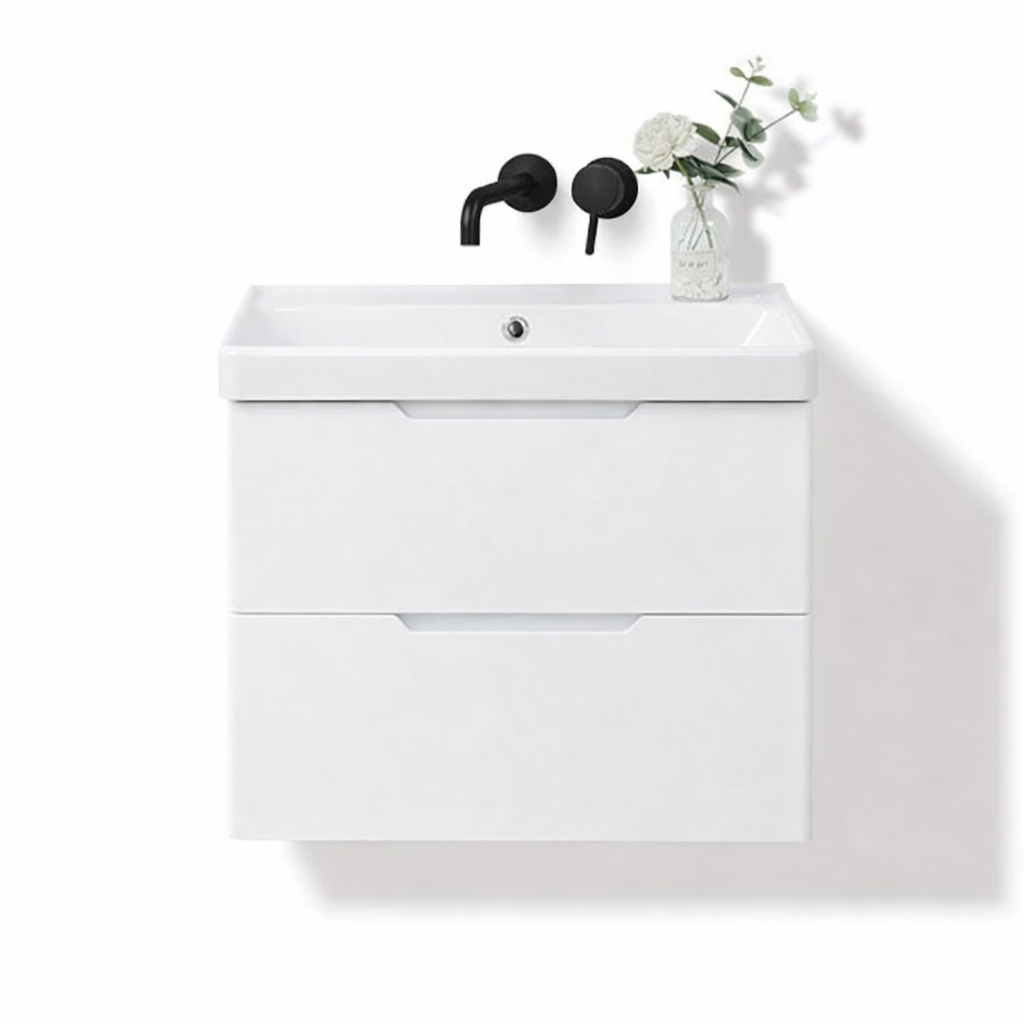 Bailyn matte white wall hung vanity 0TH 600mm