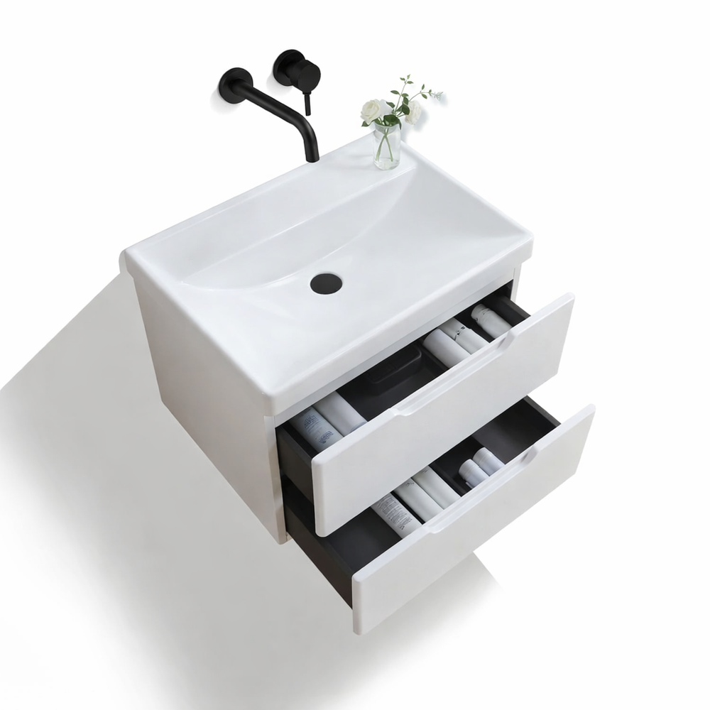 Bailyn matte white wall hung vanity 0TH 600mm