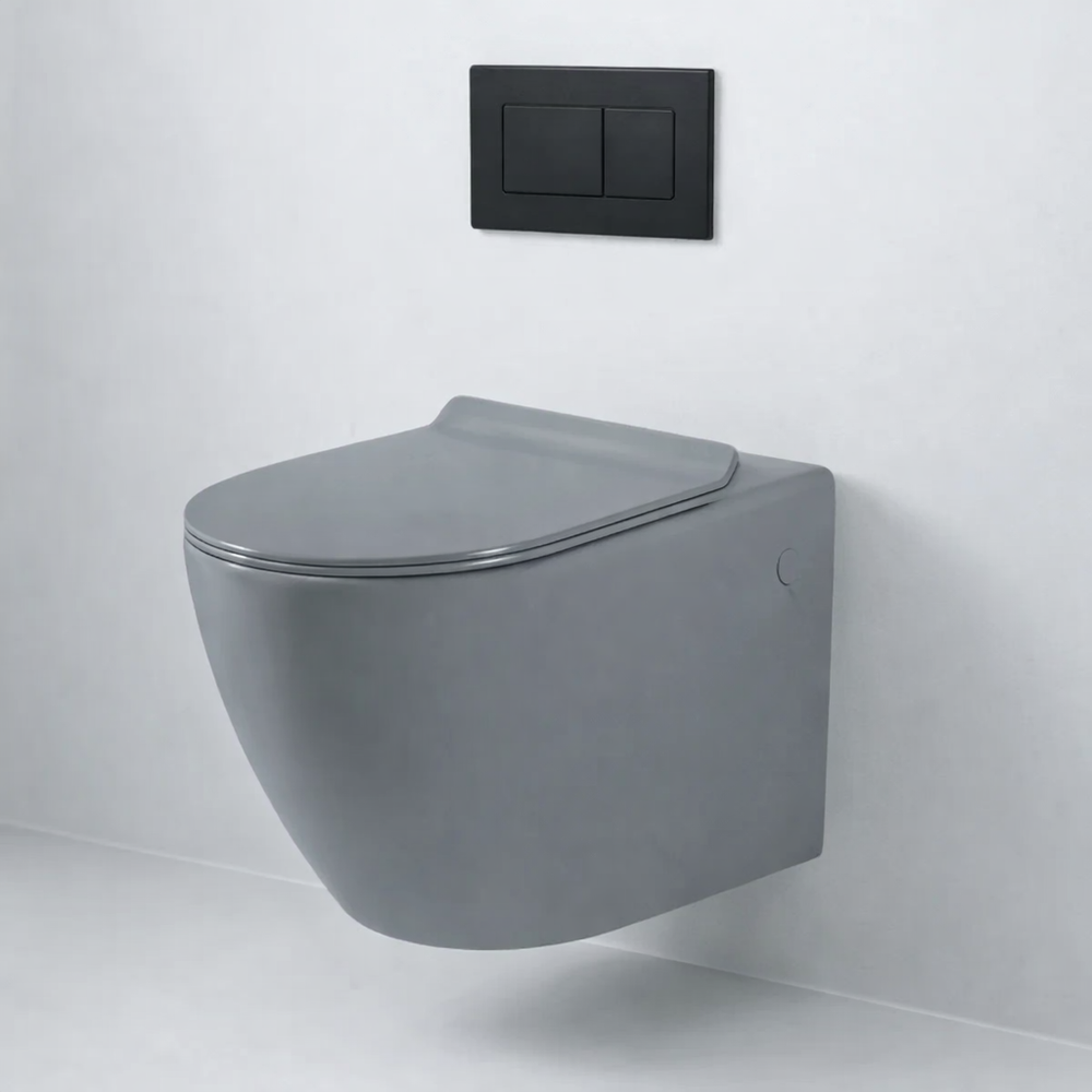 Apex Matte Grey Wall Hung rimless Toilet