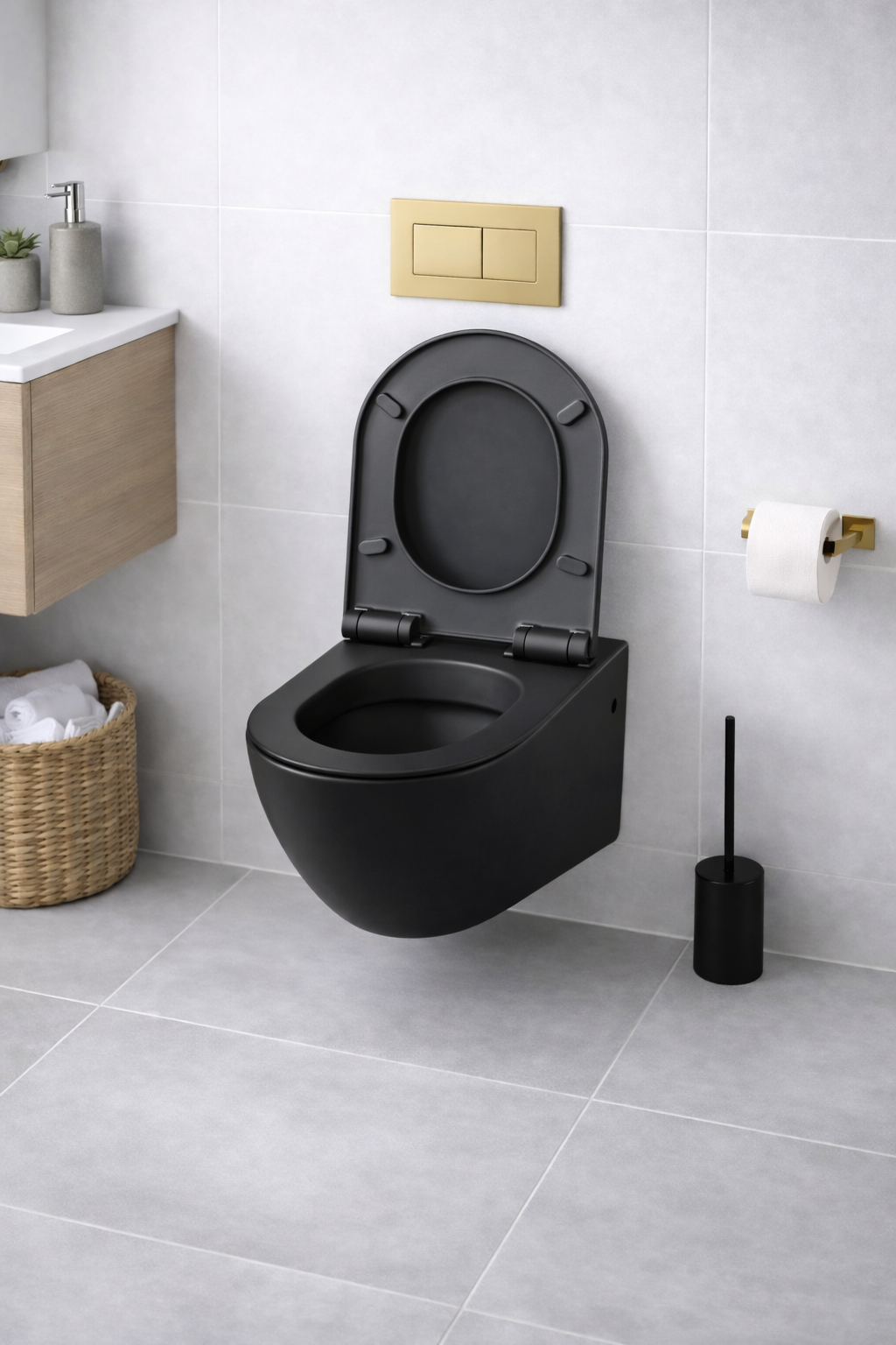 Marvel Matte Black Wall Hung rimless Toilet