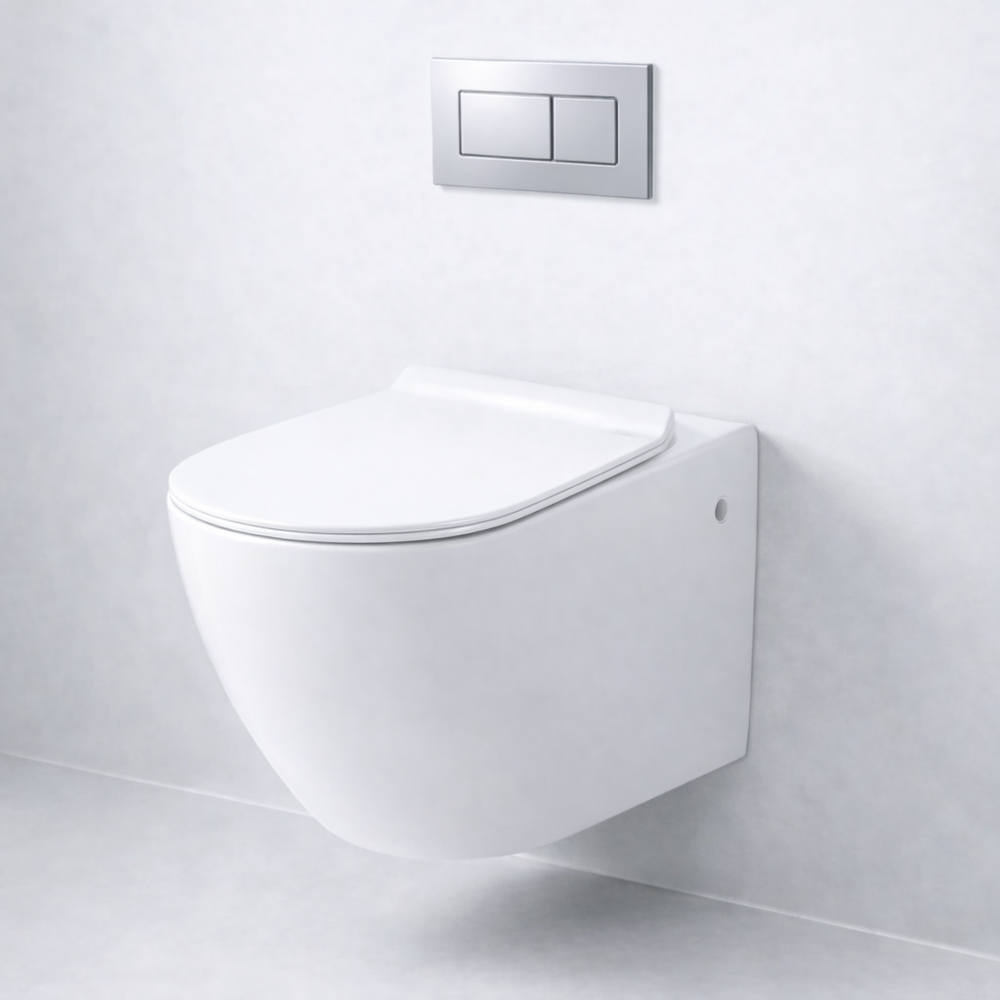 Tornado White Wall Hung rimless toilet