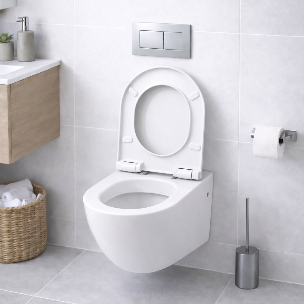 Tornado White Wall Hung rimless toilet