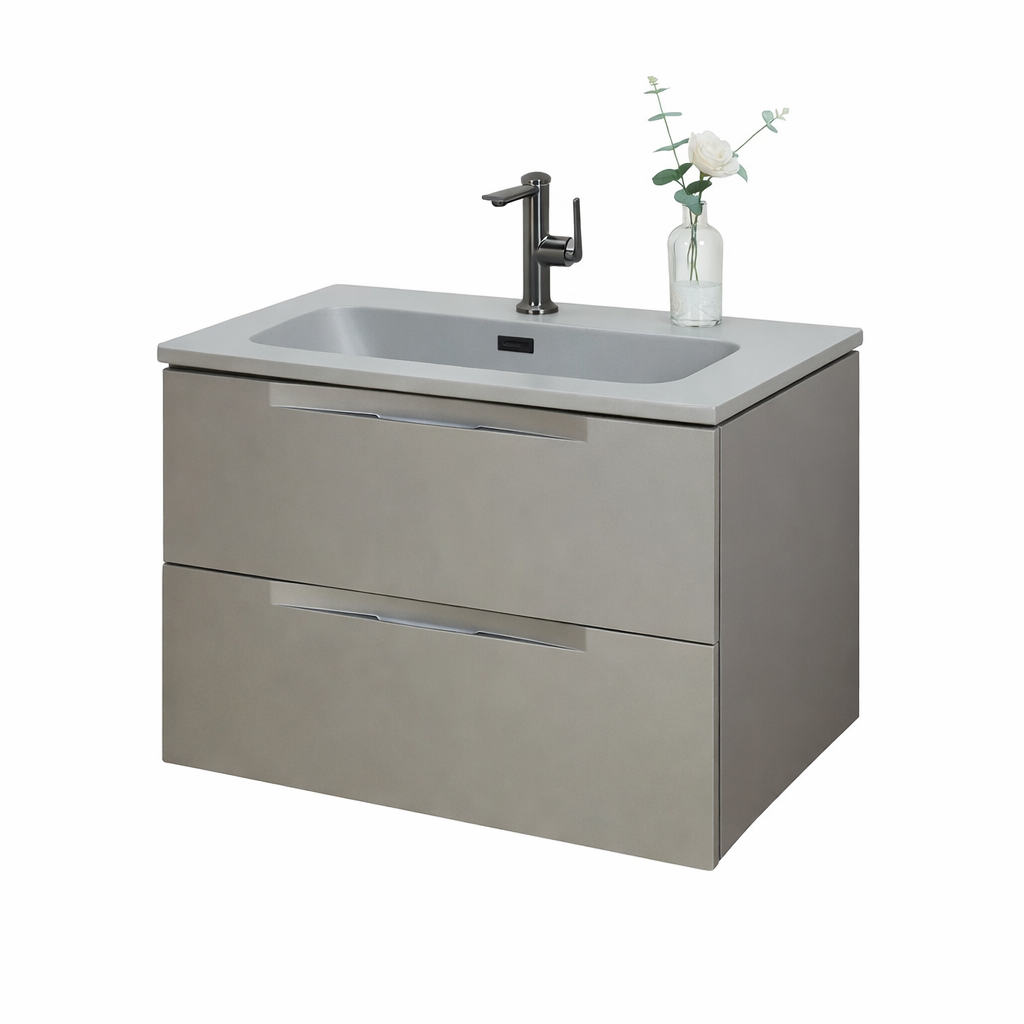 Layla metallic grey wall hung vanity 700mm