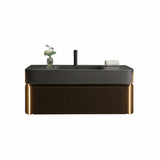 Zafiro Coffee Resin LED Wall Hung Vanity Unit 1200mm