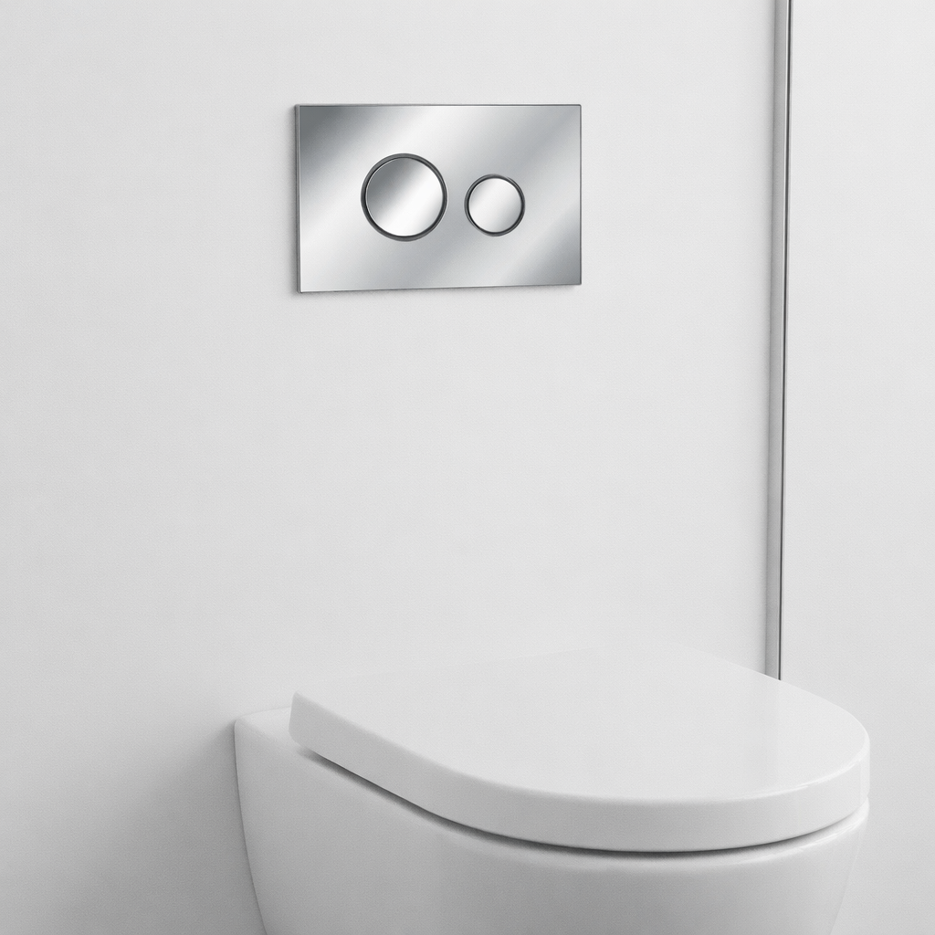 Circular Dual Flush Plate Polished Chrome