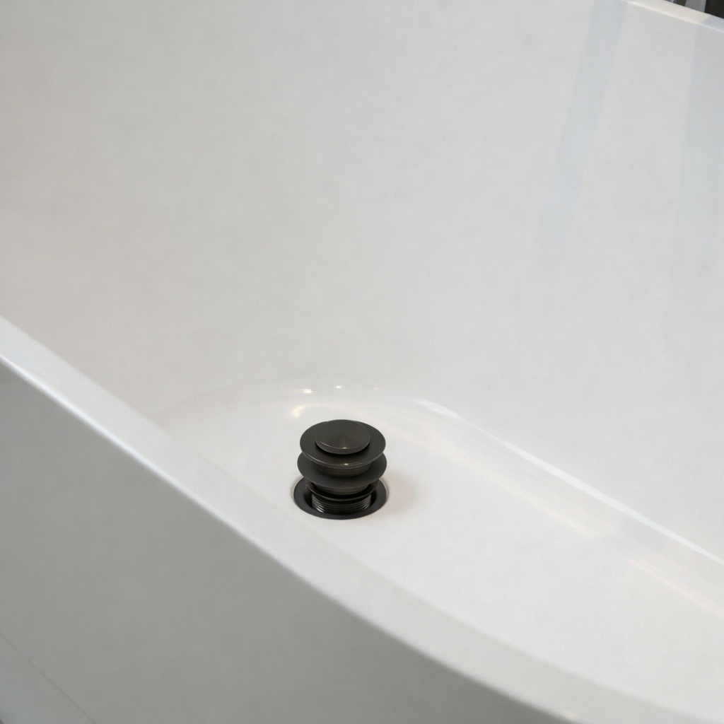 Bathtub pop up slotted waste matte black