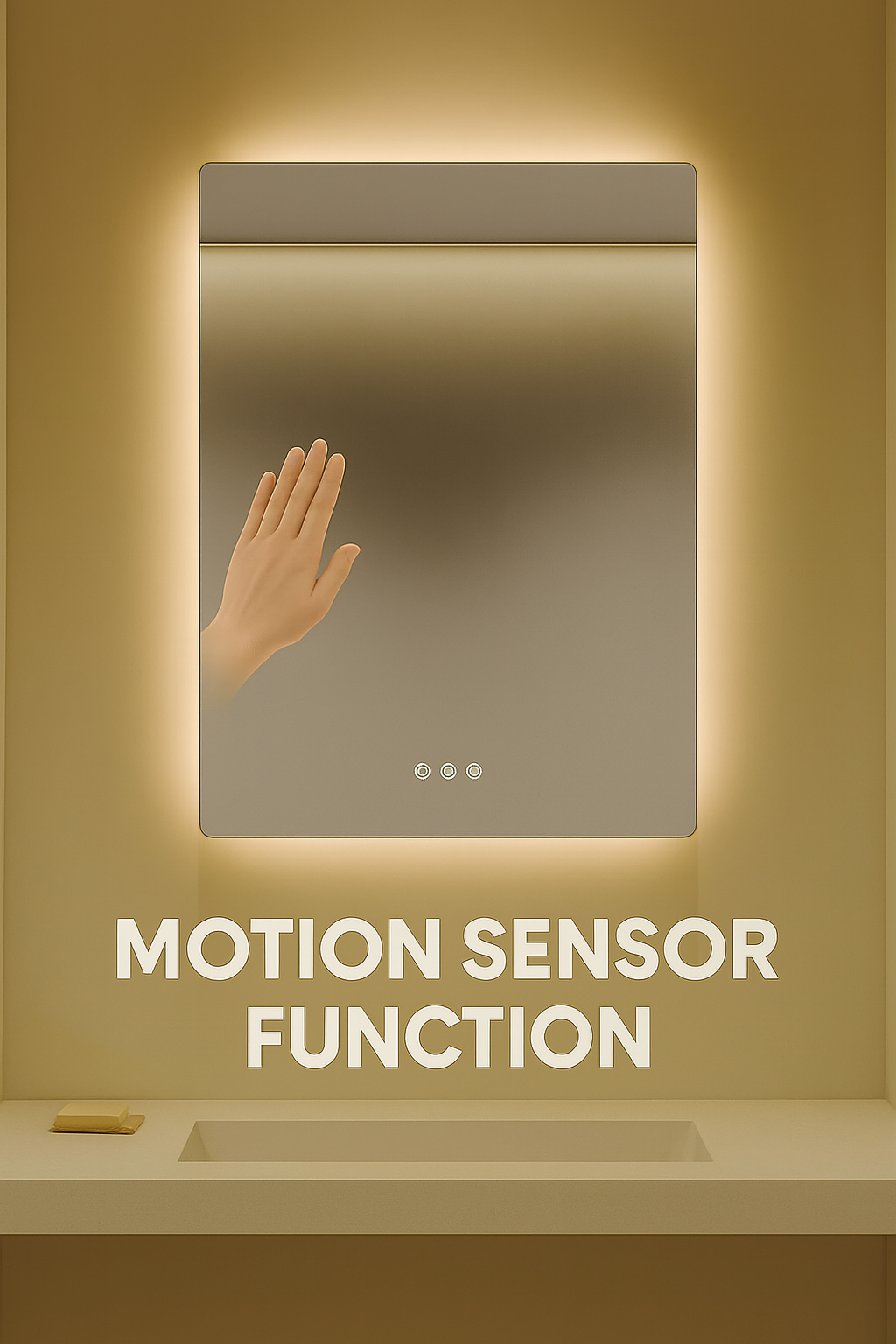 HALOGLOW LED ANTI FOG MOTION SENSOR MIRROR 500MM X 800MM