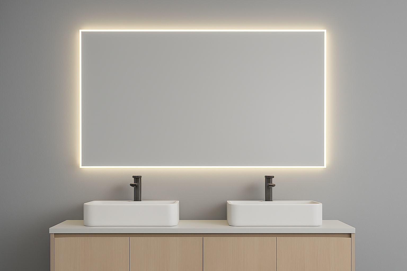 HORIZONTIAL LED ANTI FOG MOTION SENSOR MIRROR 800MM X 600MM