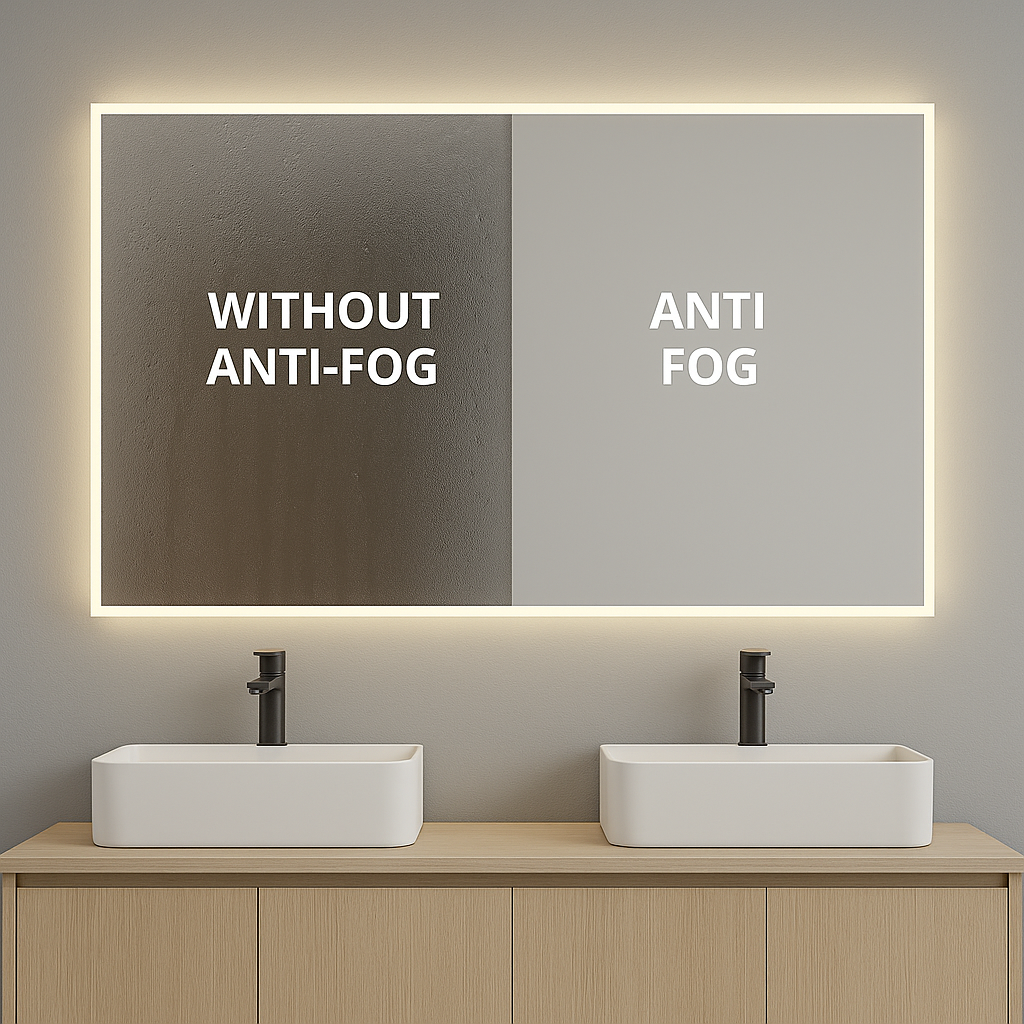 HORIZONTIAL LED ANTI FOG MOTION SENSOR MIRROR 800MM X 600MM