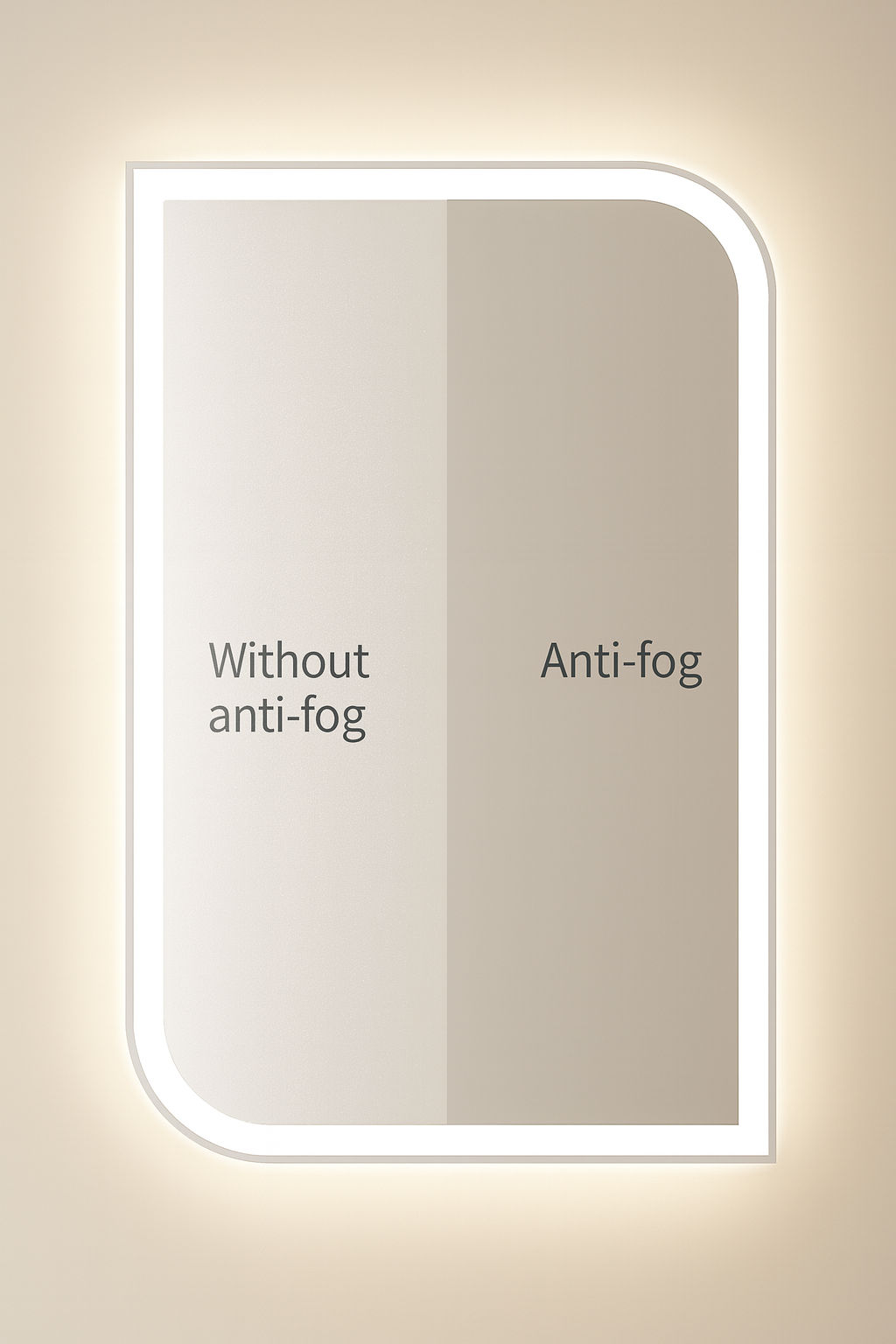 HALOGLOW LED ANTI FOG MOTION SENSOR MIRROR 500MM X 800MM