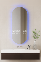 SLIM VERTICAL OVAL LED ANTI FOG SENSOR MOTION MIRROR 500MM X 800MM