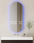 SLIM VERTICAL OVAL LED ANTI FOG SENSOR MOTION MIRROR 500MM X 800MM