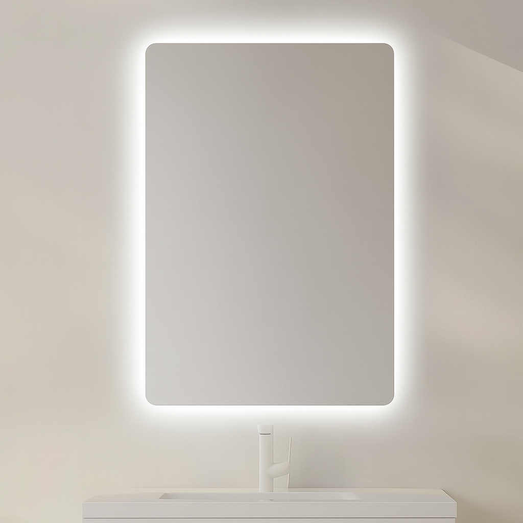 VERTICAL PORTRAIT LED ANTI FOG MOTION SENSOR MIRROR 800MM X 600MM , 700MM X 500MM