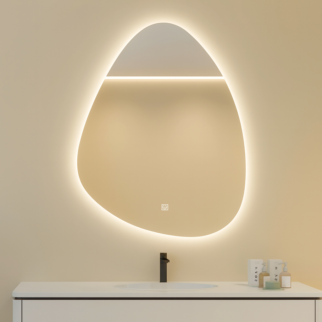 TEAR DROP LED ANTI FOG MOTION SENSOR MIRROR 700MM X 900MM