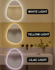 TEAR DROP LED ANTI FOG MOTION SENSOR MIRROR 700MM X 900MM